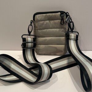 Think Royln "The Cell" Neutral Camo Quilted Phone Crossbody Bag